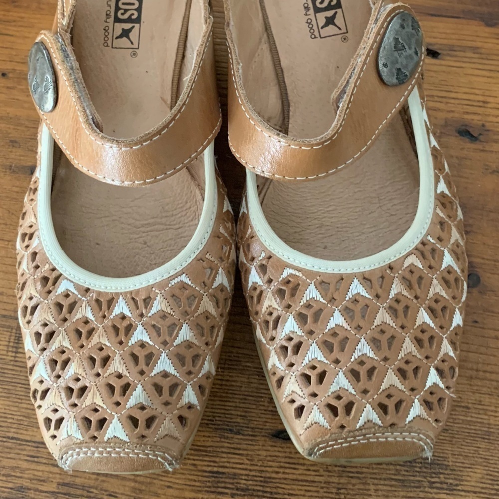 PIKOLINOS Gandia Perforated Square Toe Mary Jane Slingback Nude Sz 6.5 - Picture 4 of 6